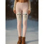 Women's Leggings Vacation Vintage Ethnic Style Full Length High Waist Graphic Cat 3D Print Quick Dry Breathability Soft Stretchy Outdoor Home Causal B - Image 3