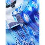 Women's Shirt Basic Buttons Print Long Sleeve Regular Tops Casual Pink Blue Green Spring Fall 2025 - Image 5