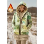 Women's Zip Up Hoodies Fleece Lined Floral Graphic Paisley Warm Active Vintage Long Sleeve Hooded Regular Tops Home Party Evening Wear Dailywear Zip U