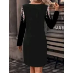 Women's Mini Dress Crew Neck Long Sleeve Sheath Dress Petite Dress T Shirt Dress Tee Dress Elegant Stylish Street Casual Regular Fit Floral Pink Summe - Image 2