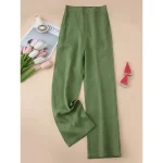 Women's Cotton Linen Wide Leg Chinos Ethnic Style Basic Casual Full Length Medium Waist Plain Pocket Comfort Outdoor Inelastic Causal Daily Black Whit