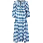 Women's Geometric Print V Neck Lantern Sleeve Maxi Dress Casual Daily Vacation 3/4 Length Sleeve Summer Spring 2025 - Image 5