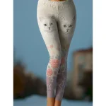 Women's Leggings Vacation Vintage Ethnic Style Full Length High Waist Graphic Cat 3D Print Quick Dry Breathability Soft Stretchy Outdoor Home Causal B - Image 4