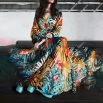 Women's Long Dress Maxi Dress Floral Dress Fashion Outdoor Date Going out Regular Fit Flower Sleeveless V Neck Yellow Navy Blue Blue Fuchsia Summer 20 - Image 5