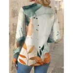 Women's T shirt Crew Neck Long Sleeve Tunic Floral Graphic Casual  Regular Tops Daily Print Yellow Spring Fall 2025 - Image 3