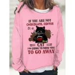 Women's Oversized Sweatshirt Pullover Cotton Blend Cat Street Casual Vintage Basic Round Neck Long Sleeve Top Micro-elastic Fall & Winter Comfrt Breat - Image 5