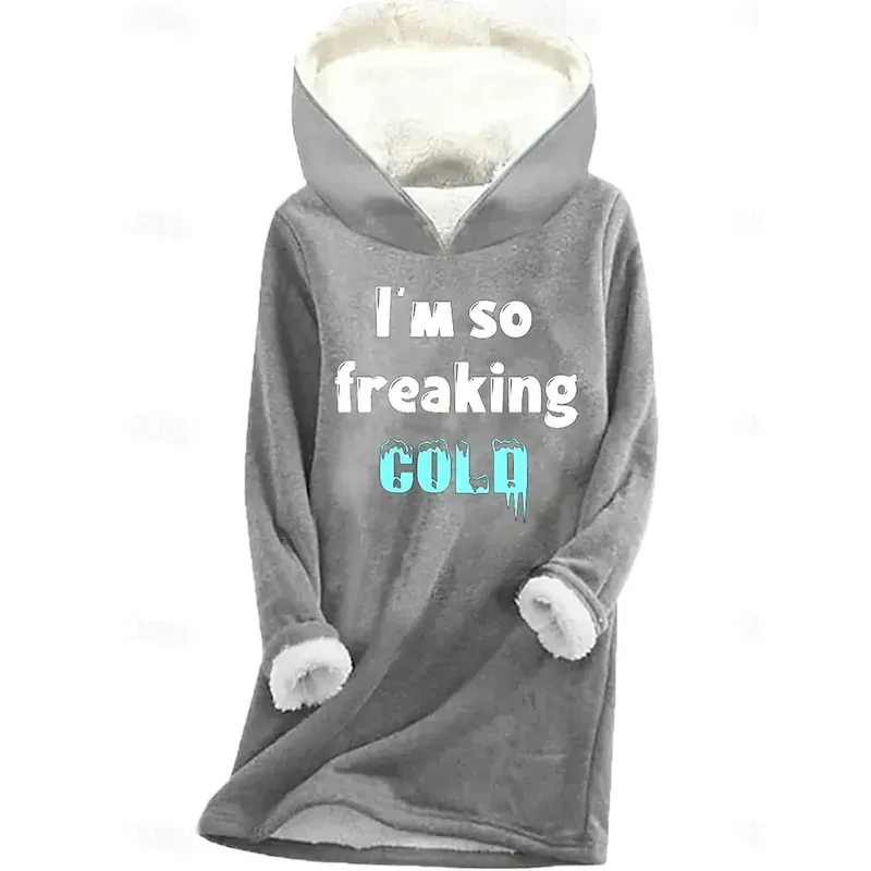 onvrfe1758278224600.webp Women's Pullover Hoodie Sweatshirt Letter Warm Casual Fuzzy Long Sleeve Hooded Long Tops Casual Sports Print Pink Blue Gray Fall Winter 2025 - Image 1