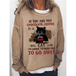 Women's Oversized Sweatshirt Pullover Cotton Blend Cat Street Casual Vintage Basic Round Neck Long Sleeve Top Micro-elastic Fall & Winter Comfrt Breat - Image 2