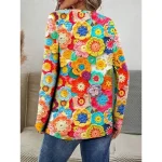 Women's T shirt Crew Neck Long Sleeve Tunic Graphic Casual  Regular Tops Daily Print Orange Spring Fall 2025 - Image 2