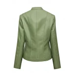 Women's Faux Leather Jacket Casual Jacket Comfortable Breathable Zipper Pocket Fashion Casual Plain Vacation Street Casual Daily Wear Zipper Short Tur - Image 4