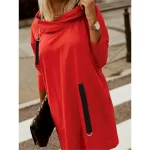 Women's Hoodie Sweatshirt Casual Plain Street Dailywear Hoodie Zipper Long Sleeve Black Red Army Green Fall Winter 2025 - Image 3