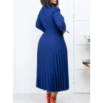 Women's Work Dress Casual Dress A Line Dress Fashion Daily Midi Dress Ruched Patchwork V Neck Long Sleeve Plain Regular Fit Yellow Red Blue Fall Winte - Image 3