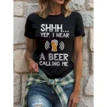 Oktoberfest Women's T Shirt Graphic Letter Vintage Stylish Classic Short Sleeve Crew Neck Round Neck Regular Tops Daily Weekend Print Black White Yell